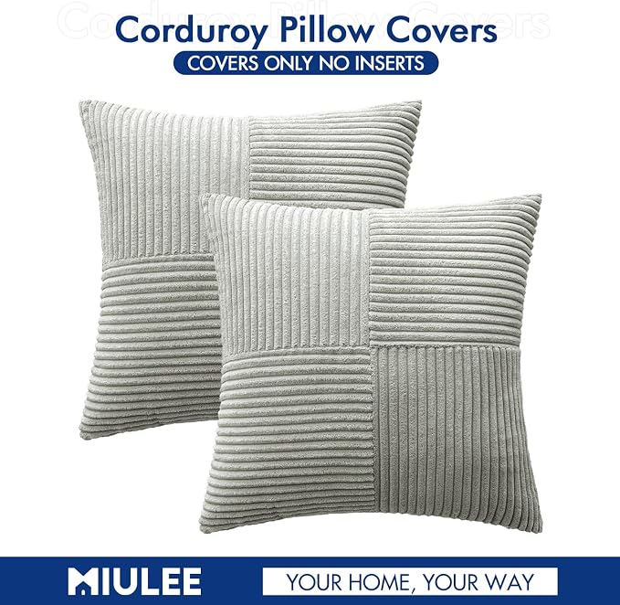 MIULEE Silver Grey Decorative Throw Pillow Covers 16x16 Inch - Image 6