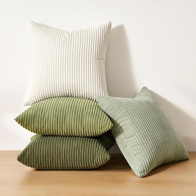 Topfinel Green White Spring Pillow Covers 18x18 Inch Set of 4 Boho Nordic - Image 7