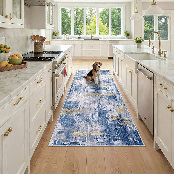 RELEANY Washable Runner 3'x7' Abstract Area Rug by RELEANY