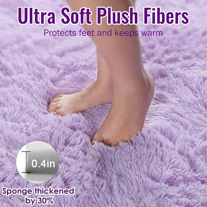 Purple Rug 2' x 6' Shaggy Runner Rugs - Image 3