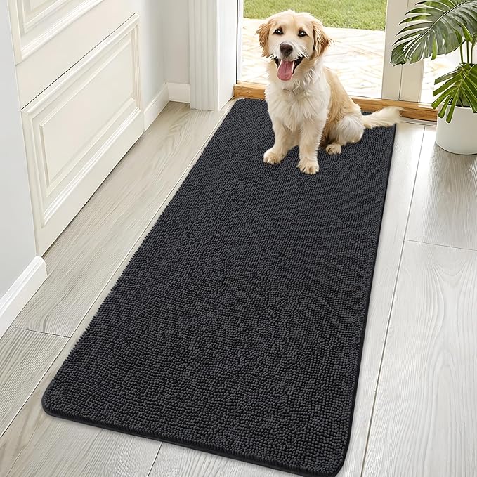 OLANLY Dog Door Mat for Muddy Paws 70x35, Super Absorbent Chenille Mud Mat | by OLANLY