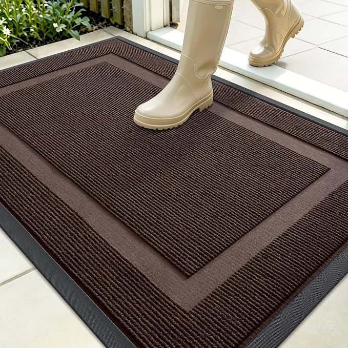 OLANLY Front Door Mat Outside 35x23, All-Season Heavy-Duty Rubber Doormat | by OLANLY