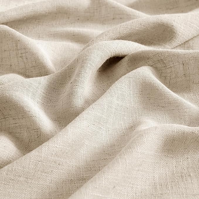 MIULEE Light Taupe Linen Curtains 52x90 Inch Long - Image 4