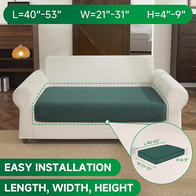OHSIO Couch Cushion Covers for Sectional Sofa, Stretch Soft Sofa Slipcovers - Image 2