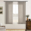 Burlywood Birch Pinch Pleated Linen Curtains 63 Inch Length 2 Panels Set | by Twodrapes
