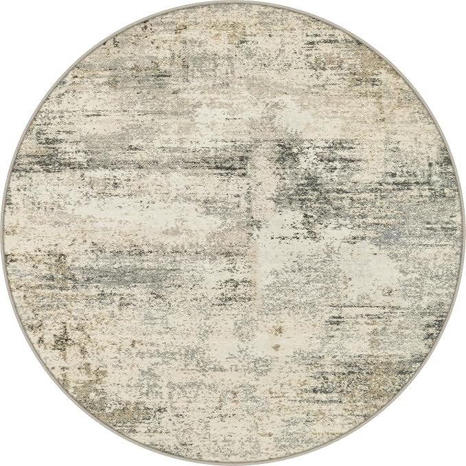 Round Area Rug Living Room: 6 ft Modern Washable Indoor Carpet | by FXRHLP