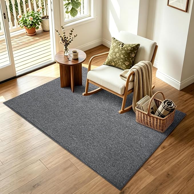 3x5 Black/White Area Rug Washable Non-Slip Soft Thin - Image 3
