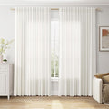 Extra Wide Linen Curtains for Living Room Bedroom 84 Inches Long Light by Nanspring