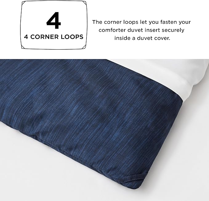 Bedsure Twin/Twin XL Comforter Set - Navy Soft Bedding for All Seasons, Cationic Dyed Bed Set, 2 Pieces, 1 Twin Size Comforter (68"x88") and 1 Pillow Sham (20"x26"+2")