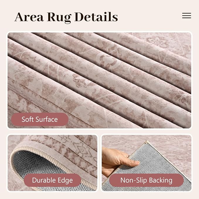 8x10 Ft Large Area Rugs for Living Room, Soft Non-Slip Machine Washable Rug - Image 6
