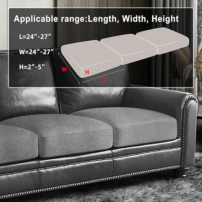 ANARACHON Leather Look Couch Cushion Covers Sofa Seat Slipcovers Sets Couches - Image 3