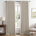 MIULEE 100% Blackout Linen Curtains by MIULEE