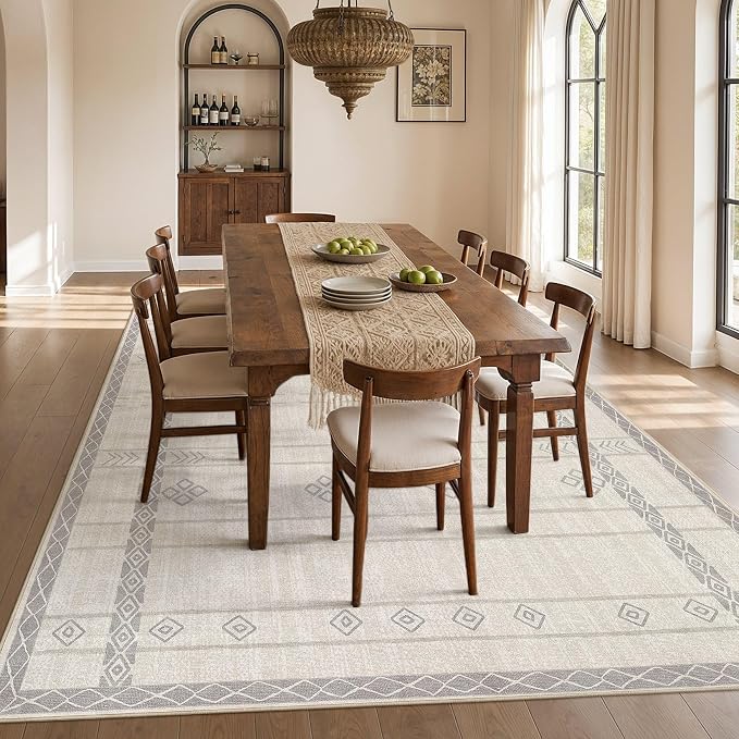 cotiled Boho 5x7 Area Rugs for Living Room: Soft Moroccan Washable Rug | Solve - Image 7