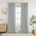 KangBang Pinch Pleat 90 Inch Blackout Curtains for Bedroom, Linen Woven Textured Pleated Drapes 2 Panels Set for Living Room Office, Sun Blocking Neutral Window Treatments,42x90 Inch, Fog Grey
