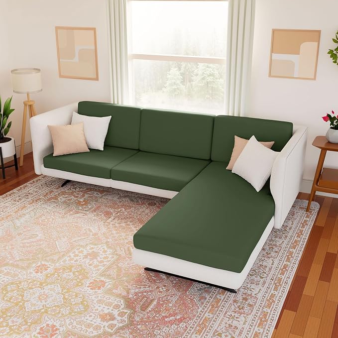Waterproof Couch Cushion Covers, Stretch Sofa Seat Slipcovers | Stretch Fabric - Image 2