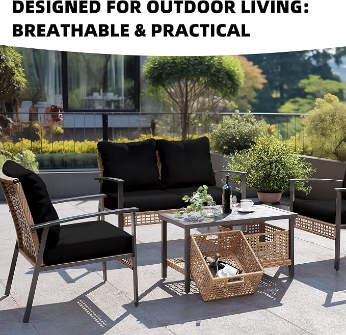 8Pcs Outdoor Cushion Covers, Elastic Patio Cushion Covers | Washable, - Image 4