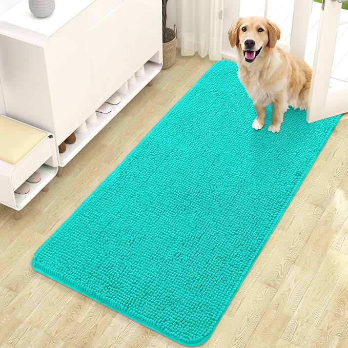 OLANLY Dog Door Mat for Muddy Paws 47x24, Super Absorbent Chenille Mud Mat | by OLANLY