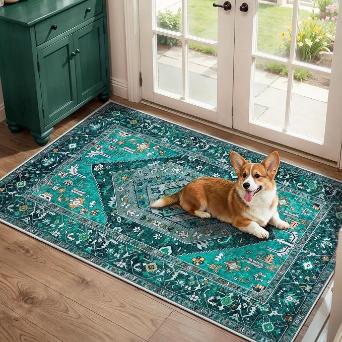 SERISSA 2x4 Washable Non Slip Boho Runner Rug by SERISSAHomeDecorCollection