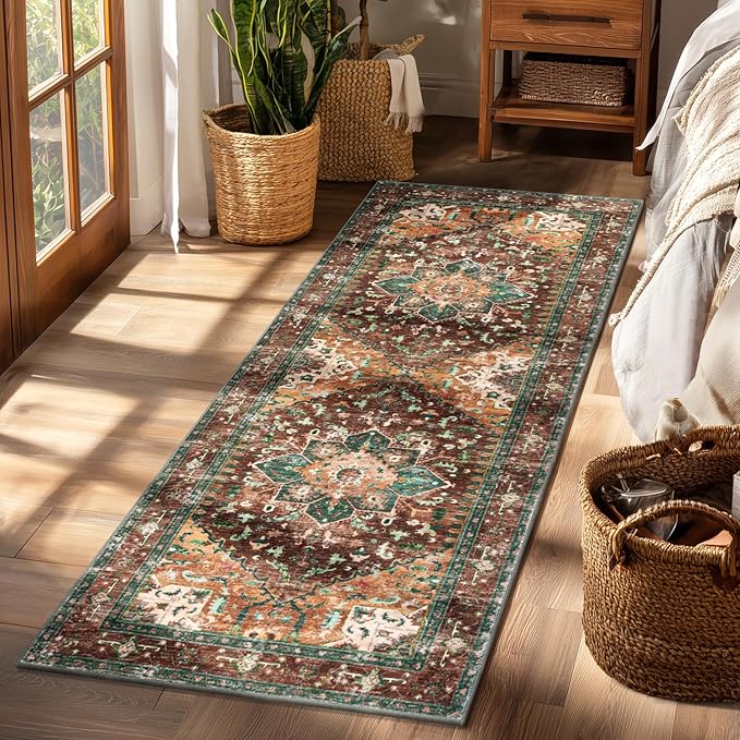 Yamaziot Washable Runner Rug, 2x6 Non-Slip Boho Vintage Hallway Kitchen Rug | by Yamaziot