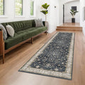 Black Boho Washable 3x10 Extra Long Hallway Runner Rug, Waterproof Large by HazoHaus
