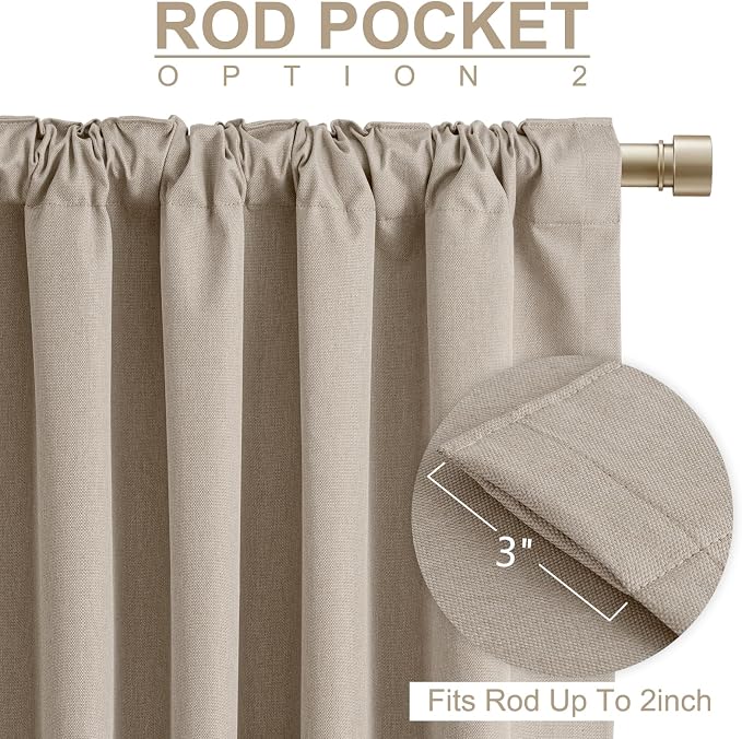 Faux Linen Total Blackout Curtains - Image 6