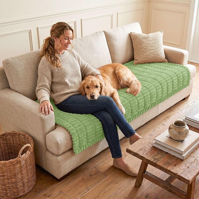 Couch Cover for Dogs, Washable Non Slip Plush Flannel Sofa Protector | Thick - Image 2