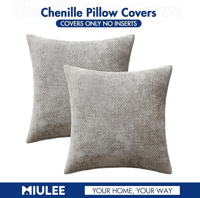 MIULEE Decorative Lumbar Throw Pillow Covers 12x20 Inch Light Gray 2 Pack | - Image 7