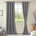 Blackout Curtains for Bedroom 52 x 102 Inch Long Light Grey 2 Panel | Thermal by Hiasan