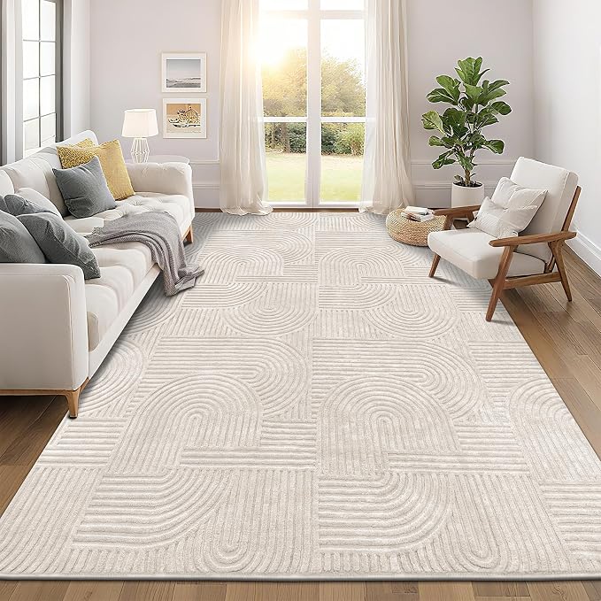 Pauwer 9x12 Area Rugs for Living Room, Modern Non Slip Washable Rug, Soft Fluffy by Pauwer