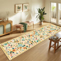 Floral Washable 2x8 Area Rugs Runner Entryway Hallway Ivory/Yellow | Flower by RELEANY
