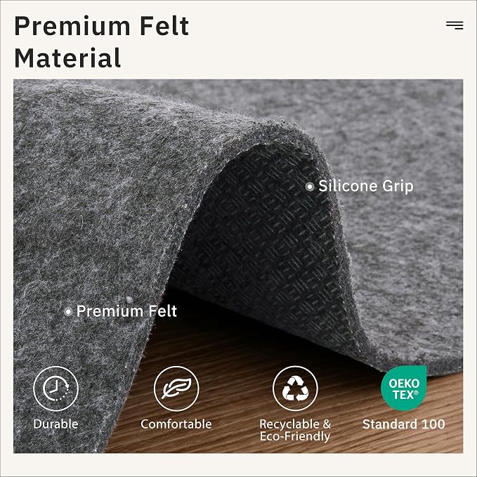 Soalmost Non Slip Rug Pads 8x10, 1/4" Thick Felt Cushioned Rug Gripper Pad | - Image 5