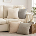 MIULEE Neutral Decorative Throw Pillow Covers 20x20 Inch Set of 4 by MIULEE