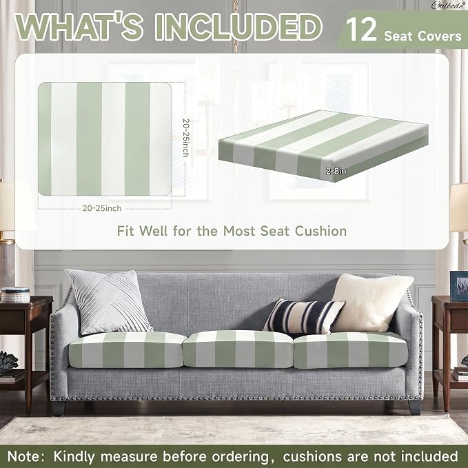CALBODE 12 Pcs Outdoor Seat Cushion Covers - Image 2