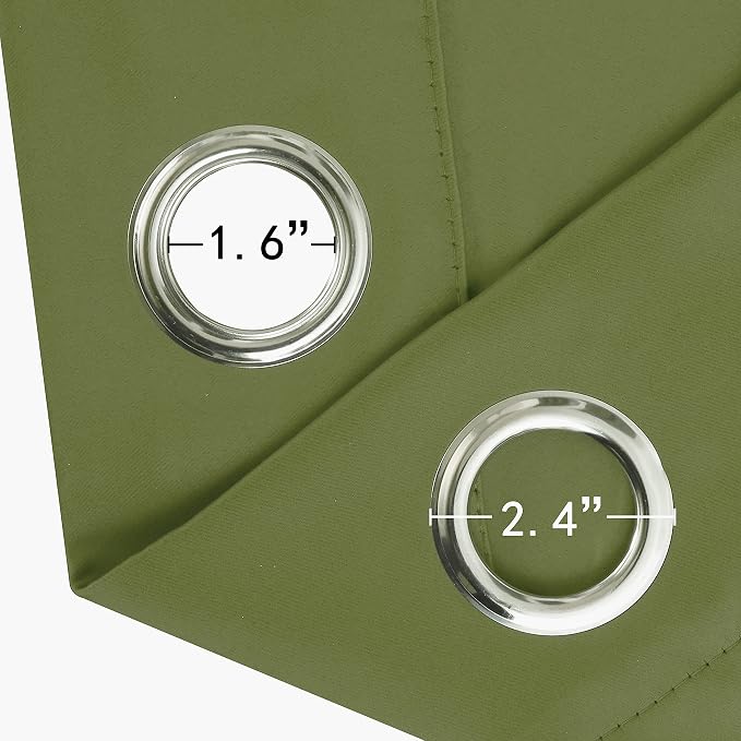 Olive Green Blackout Curtains 52 x 63 Inch Length/Set of 2 Curtain - Image 6