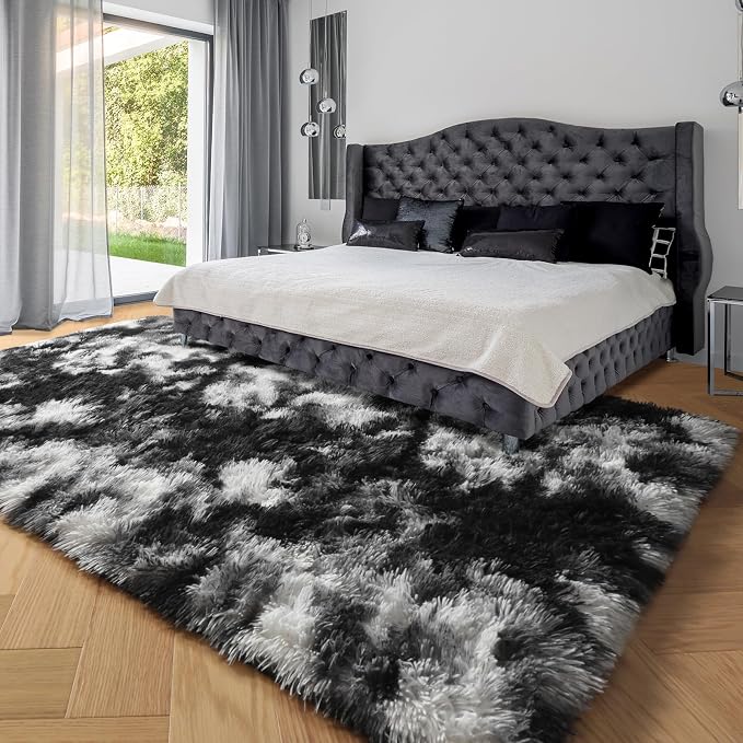 9x12 Area Rugs Living Room, Extra Large Black White Grey Rugs - Image 5