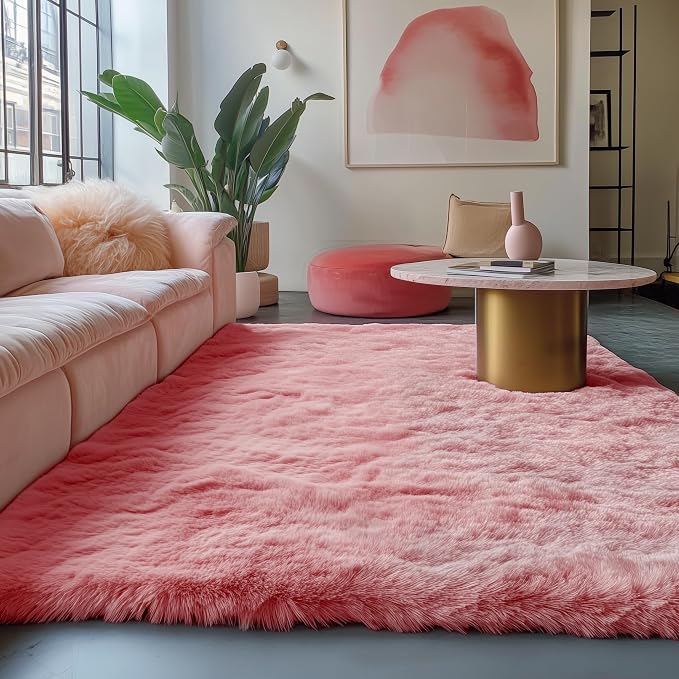 Shaggy Fluffy Rugs Carpets for Girls Room Baby Nursery Teens Rooms 4x6 Ft | - Image 9