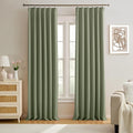 Pinch Pleated Sage Green Blackout Curtains 102 Inches Long, Window Treatment by KEQIAOSUOCAI