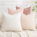 Set of 4 Soft Textured Decorative Throw Pillow Covers 16x16 Inch Cozy Farmhouse by Cozoomy