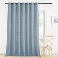 RYB HOME Elegant Semi Sheer Curtains for Nursery Kids Room, Linen Blended Burlap Fabric Light Filtering Breathable Bohemian Home Decor for Living Room Bedroom, Dusty Blue, W 100 x L 90, 1 Pc