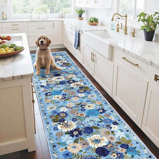 Blue Hallway Runner Rug 2'6''x14' - Image 6