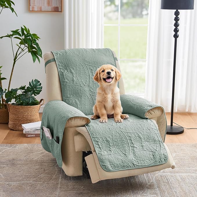 Quilted Recliner Covers, Water-Repellent Recliner Slipcovers, Recliner Covers by Pamhaven