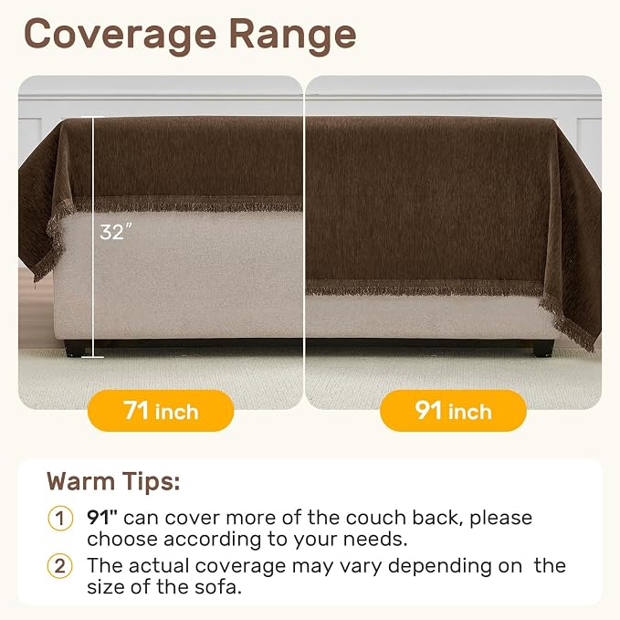 2 Pieces Sectional Couch Covers L Shaped Cover XXL Coffee | Thick Washable - Image 5