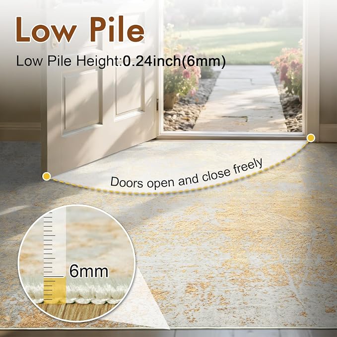 5x7 Ft Area Rugs for Living Room, Soft Non-Slip Washable Rugs Modern Abstract - Image 7