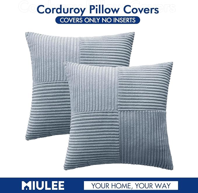 MIULEE Dusty Blue Decorative Throw Pillow Covers - Image 7