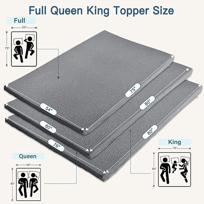 Airensky 4 Inch Memory Foam Mattress Topper, Cooling Gel Infused High Density Cal King (72"x84") Topper with Removable Washable Cover, Bed Topper for Pressure Relief Back Pain, CertiPUR-US Certified