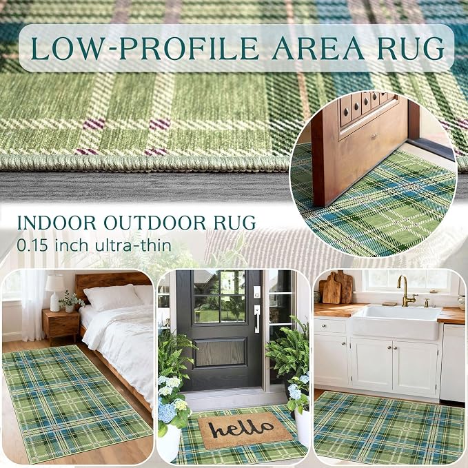 Plaid Outdoor Rug - Image 5