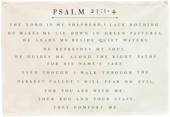 Psalm Christian Bible Verse Scripture Canvas Rectangular Banner-Flag Poster Wall Decor for Baby Boy Girl Kids,Nursery Above Crib Kids Room Bedroom Decor-Baby Shower Baptism Birthday Christmas Gift