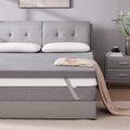 SINWEEK 2 Inch Gel Memory Foam Mattress Topper Full Size, Pad for Back Pain, Bed Topper with Removable Soft Cover, CertiPUR-US Certified,Grey