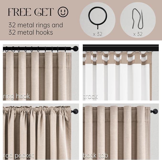 Topfinel Black Out Living Room Boho Curtains 78 Inch Long 2 Panels Set Room - Image 4