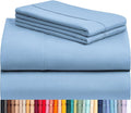 LuxClub 4 PC Full Sheet Set, Breathable Luxury Bed Sheets, Deep Pockets Wrinkle Free Cooling Bed Sheets Machine Washable Hotel Bedding Silky Soft - Sky Full